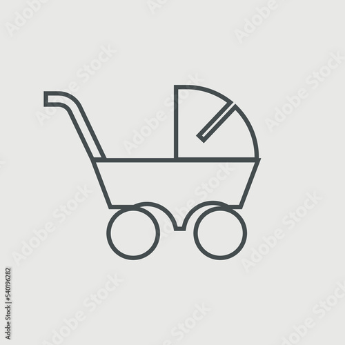 Stroller vector icon illustration sign
