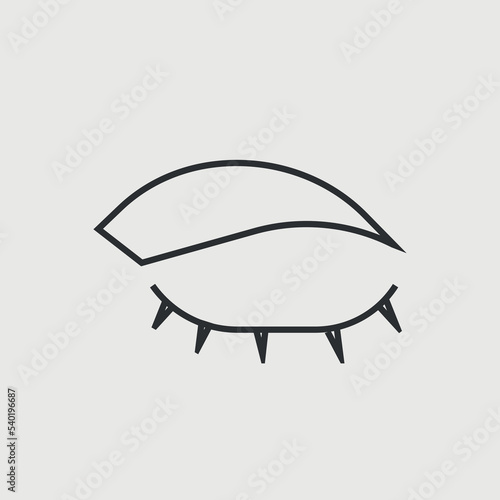 Eye closed vector icon illustration sign