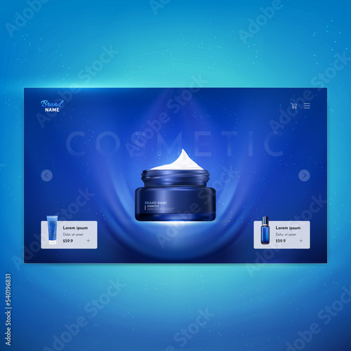 Realistic Cosmetic Products Landing Page