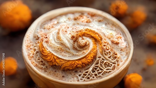 Pumpkin spice latte in 3d style