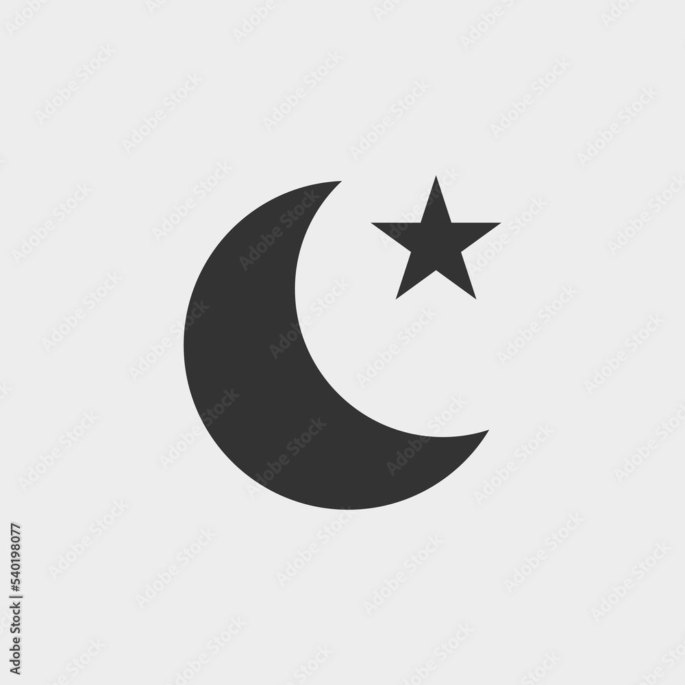 Moon and stars vector icon illustration sign Moon and stars vector icon illustration sign