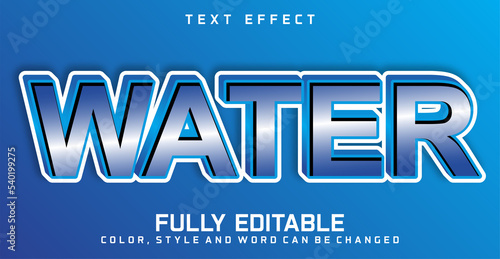 Water text editable style effect with colorful gradient