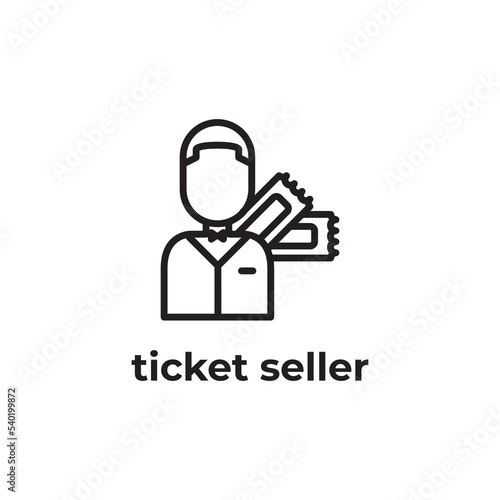 simple black ticket seller icon design template