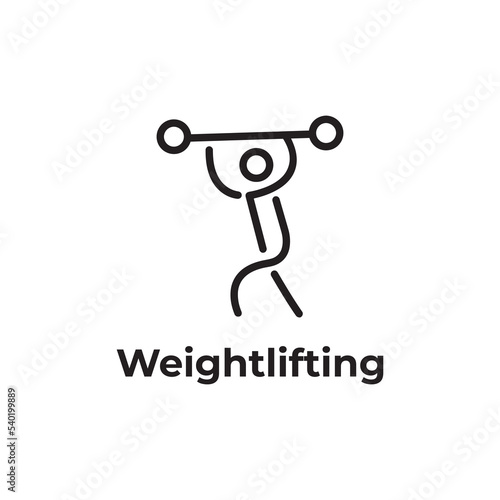 simple black weightlifting icon design template