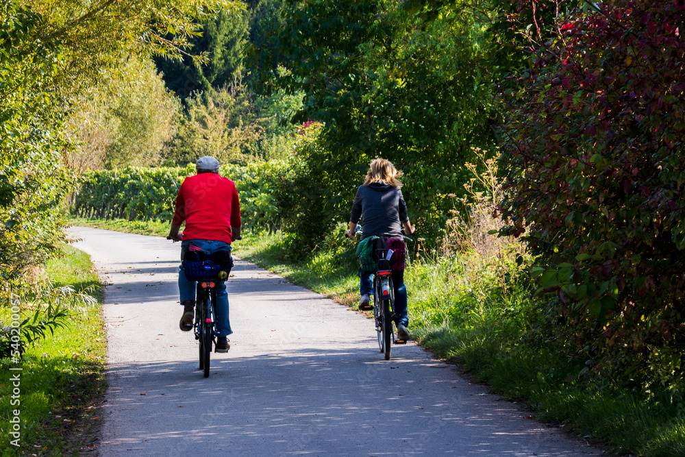Fototapeta premium Promenade a velo dans la campagne