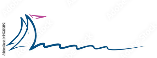 The one line blue sailboat symbol. 
