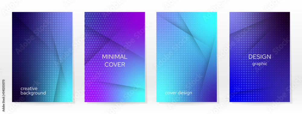 Fototapeta premium Minimal Poster. Pastel Soft. Blue Gradient Set.