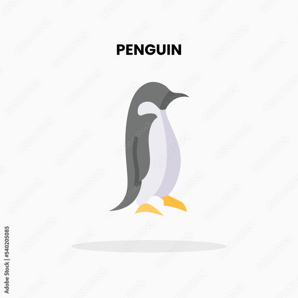 Obraz premium Penguin flat icon. Vector illustration on white background. Can used for digital product, presentation, UI and many more.