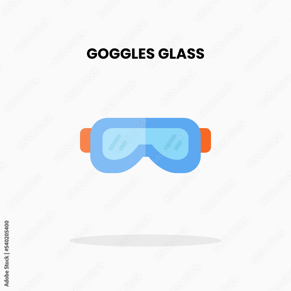 Fototapeta premium Goggles flat icon. Vector illustration on white background. Can used for digital product, presentation, UI and many more.