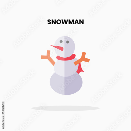 Snowman flat icon. Vector illustration on white background. Can used for digital product, presentation, UI and many more.