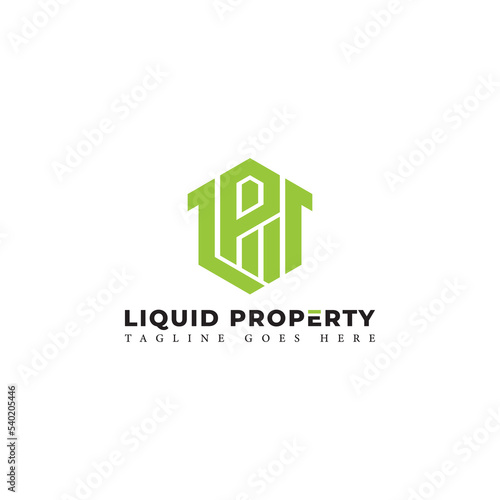 Abstract initial letter LP or PL logo in green color isolated in white background applied for business property logo also suitable for the brands or companies have initial name PL or LP.