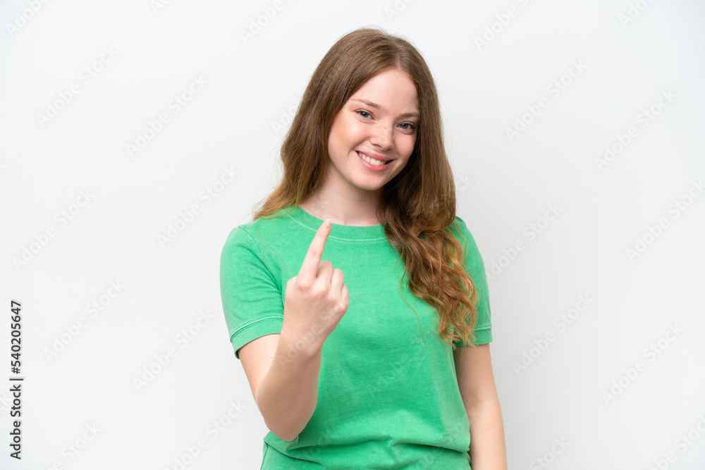 Young pretty woman isolated on white background doing coming gesture Young pretty woman isolated on white background doing coming gesture