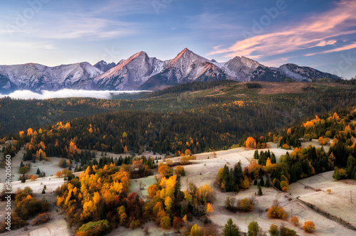 Beautiful autumn landscape in the mountains photo