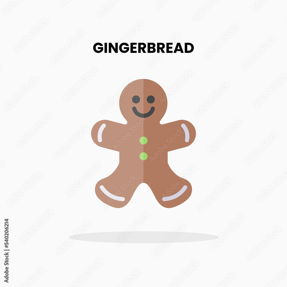 Gingerbread man flat icon. Vector illustration on white background. Can used for digital product, presentation, UI and many more. Gingerbread man flat icon. Vector illustration on white background. Can used for digital product, presentation, UI and many more.