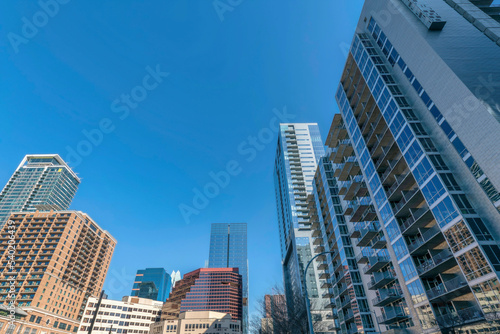 Austin, Texas- Cityscape with classic and modern mid-rise to high-rise buildings