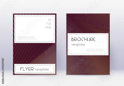 Stylish cover design template set. Gold abstract l