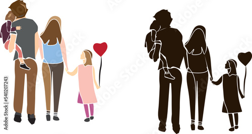 family vector , lifestyle, outdoor with family , family time 