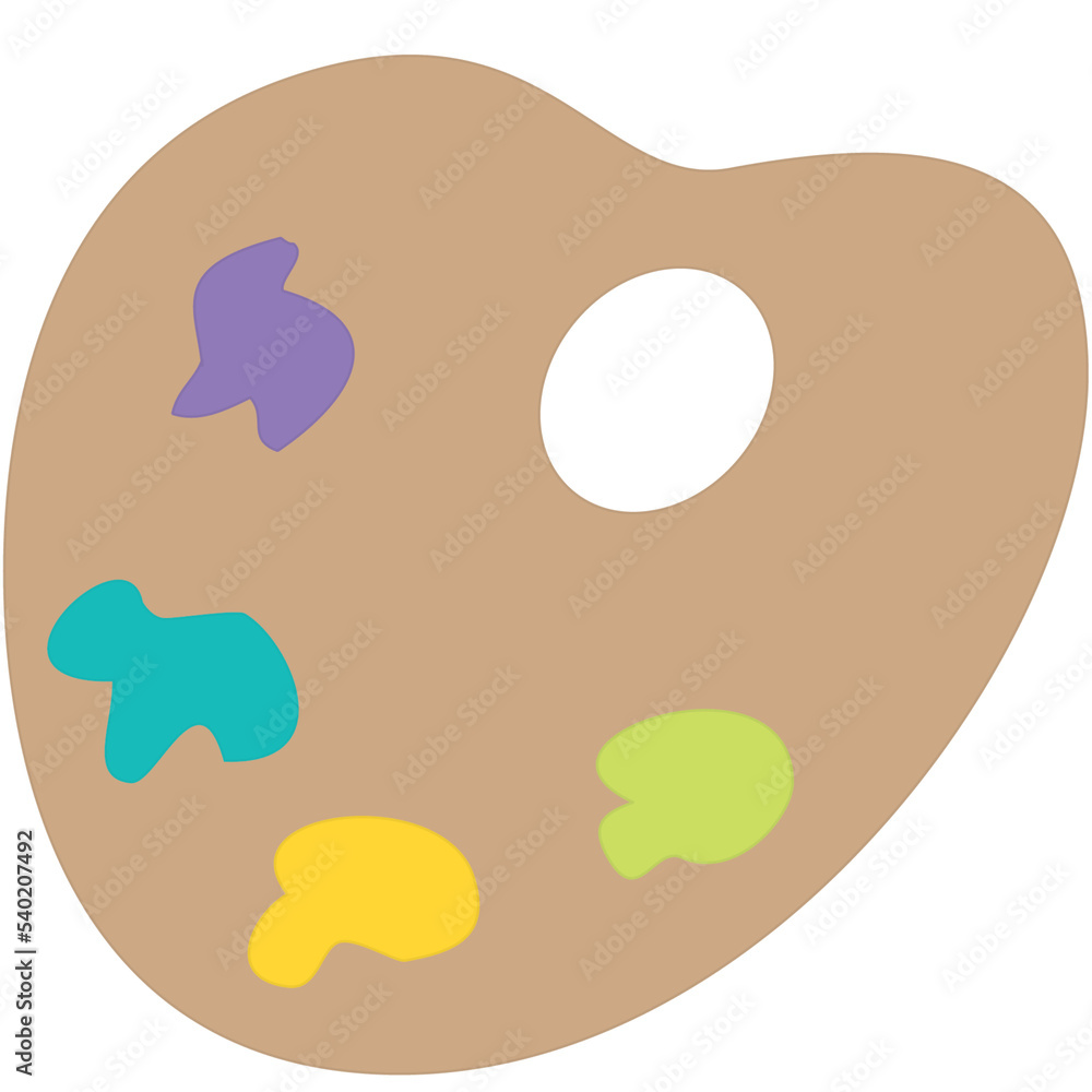 illustration of a palette with paints
