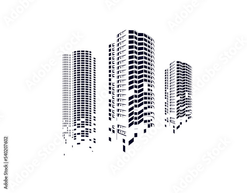 building vector illustration. architecture skyscraper object isolated background