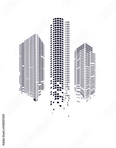 building vector illustration. architecture skyscraper object isolated background