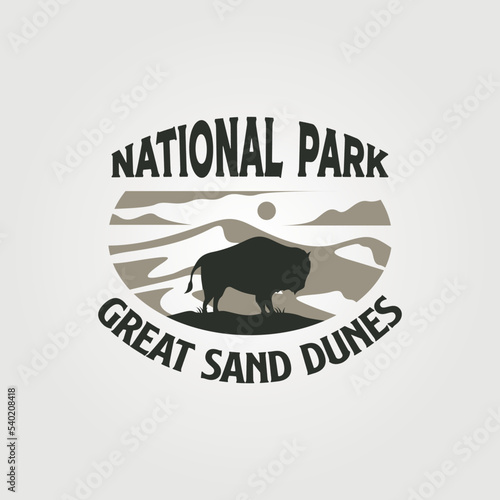great sand dunes national park logo vintage symbol illustration design