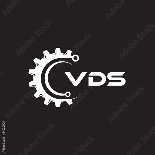 VDS letter technology logo design on black background. VDS creative initials letter IT logo concept. VDS setting shape design.
 photo