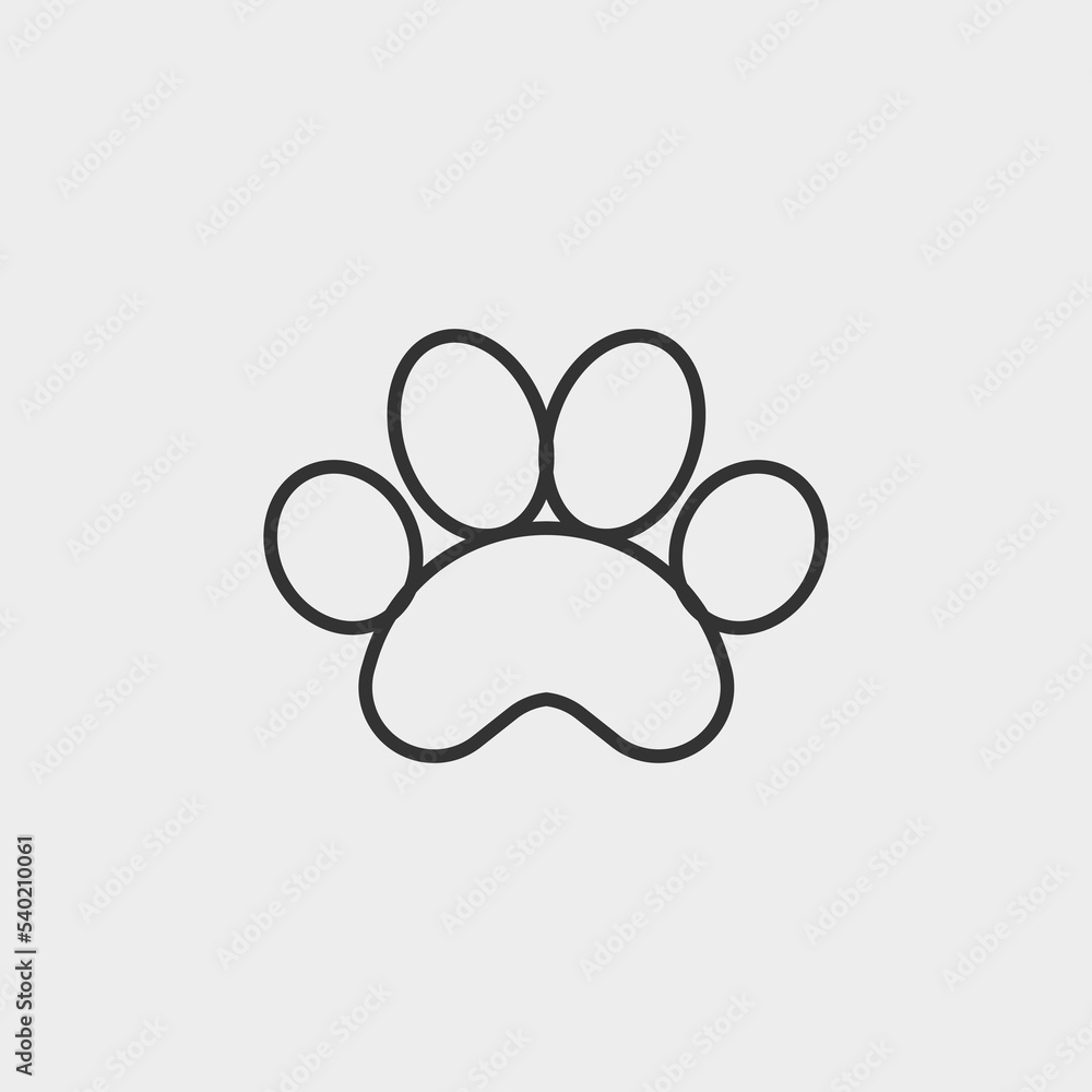 Paw vector icon illustration sign Paw vector icon illustration sign