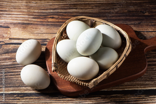 Quadro em tela preserved Salted duck eggs on table