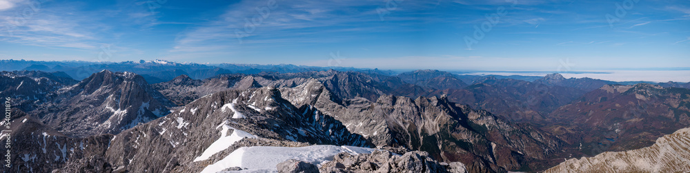 Panorama Totes Gebirge Herbst vom Großen Priel Vom Dachstein bis Almtal Panorama Totes Gebirge Herbst vom Großen Priel Vom Dachstein bis Almtal
