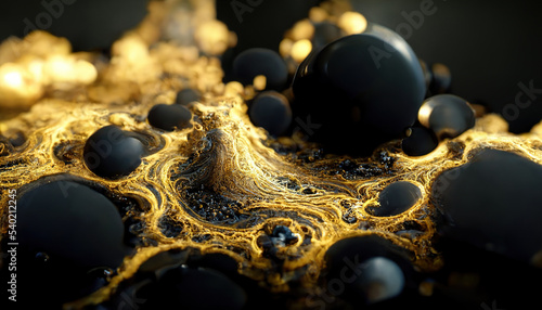 Abstract golden fractal background. Modern digital painting, 4k wallaper. 3d illustration
