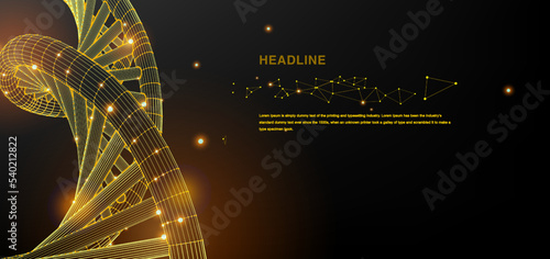 DNA. Abstract 3d polygonal illustration. DNA molecule. Medical science