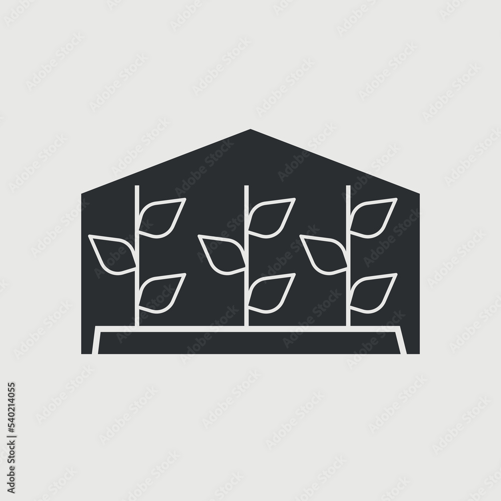 Green house vector icon illustration sign Green house vector icon illustration sign