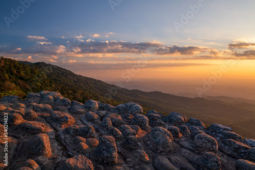 sunset over the mountains