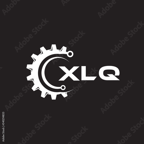 XLQ letter technology logo design on black background. XLQ creative initials letter IT logo concept. XLQ setting shape design. 