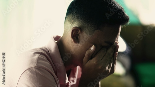 Fotografie Dramatic desperate man crying from despair