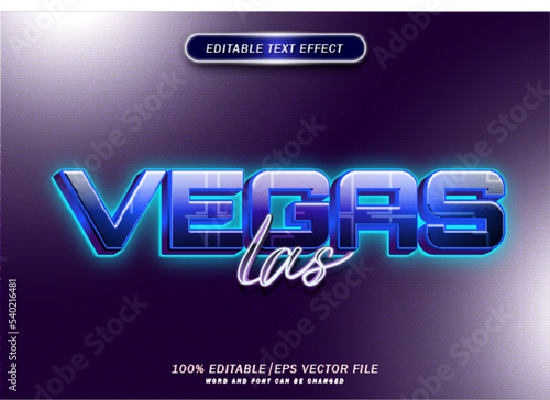 Fotografie Galaxy Las vegas style editable text effect. Neon font style.