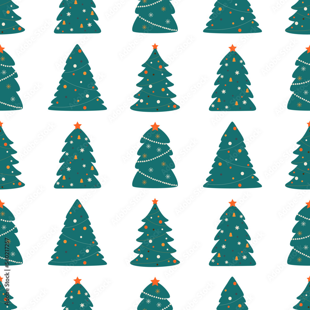 christmas tree seamless pattern 