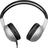 Modern white headphones isolated on white