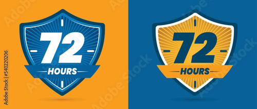 72 hour Protection. 72 hours shield Security Concept. Security Protection 72 hours. protection icon	