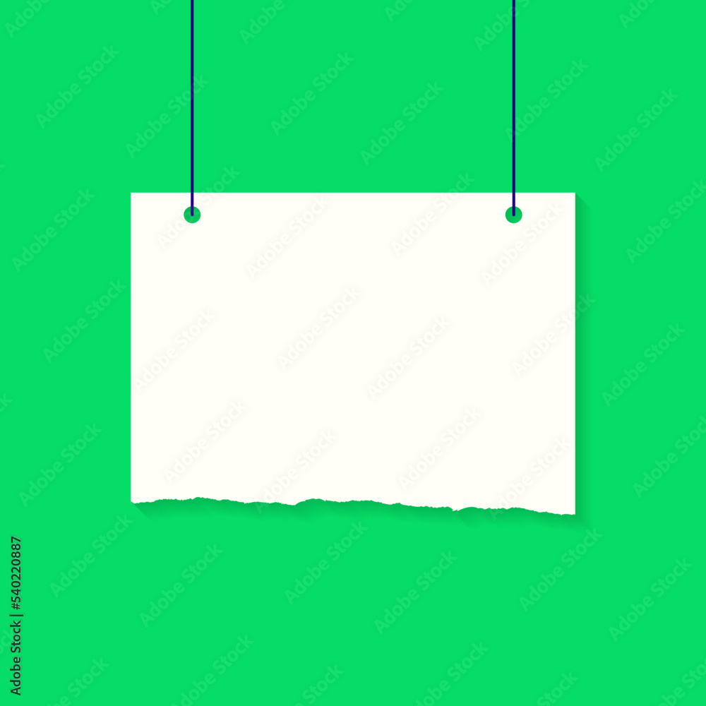 Torn blank paper, sticky note icon vector in flat style Torn blank paper, sticky note icon vector in flat style