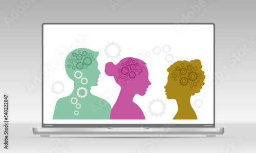 The human brain, a gear. Vector icon, icon, banner, design.