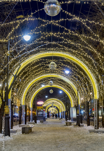 New Year s illumination on the streets of St. Petersburg.