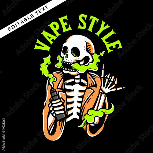 the skeleton with vape illustration