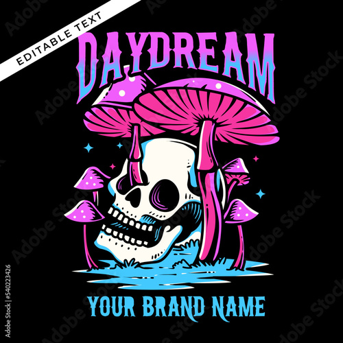 the mushrooms grow to life from the skull eye