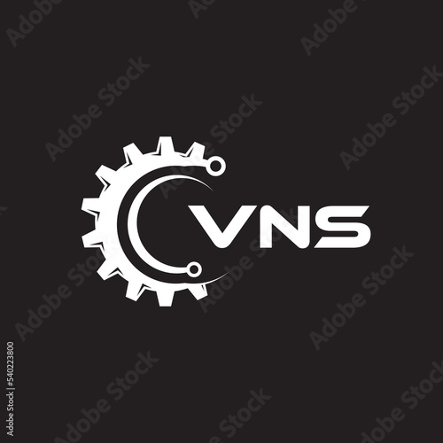 WNS letter technology logo design on black background. WNS creative initials letter IT logo concept. WNS setting shape design.
 photo