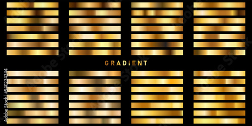 gold gradient collection vector illustration