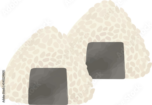 おむすびの水彩イラスト素材