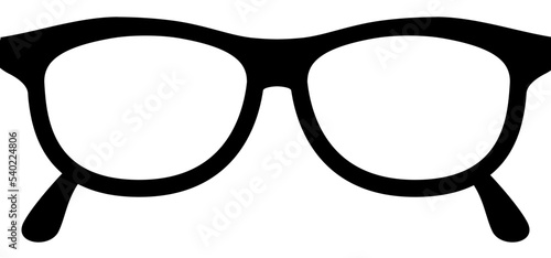Cartoon glasses or sunglasses. Glasses model icon or symbol, man, women frames.  Black rim glasses spectacles silhouettes, eyeglasses optical, frame model. Reading glasses