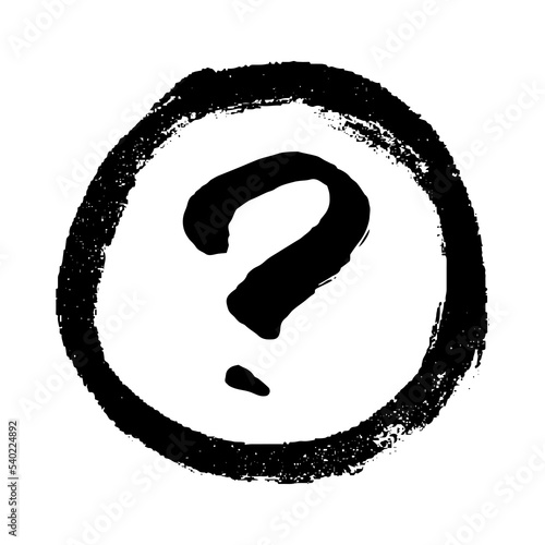 Hand drawn ink question mark illustration in sketch style. Single element for design