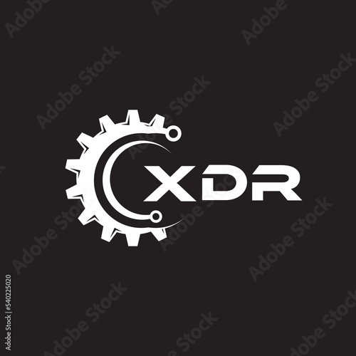 XDR letter technology logo design on black background. XDR creative initials letter IT logo concept. XDR setting shape design. 